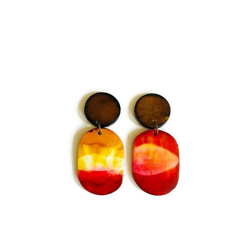 Ombre Clip On Earrings for Fall
