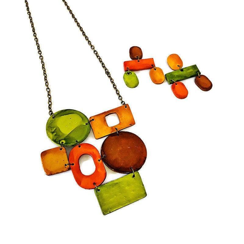 Chunky Statement Jewelry Set in Fall Colors