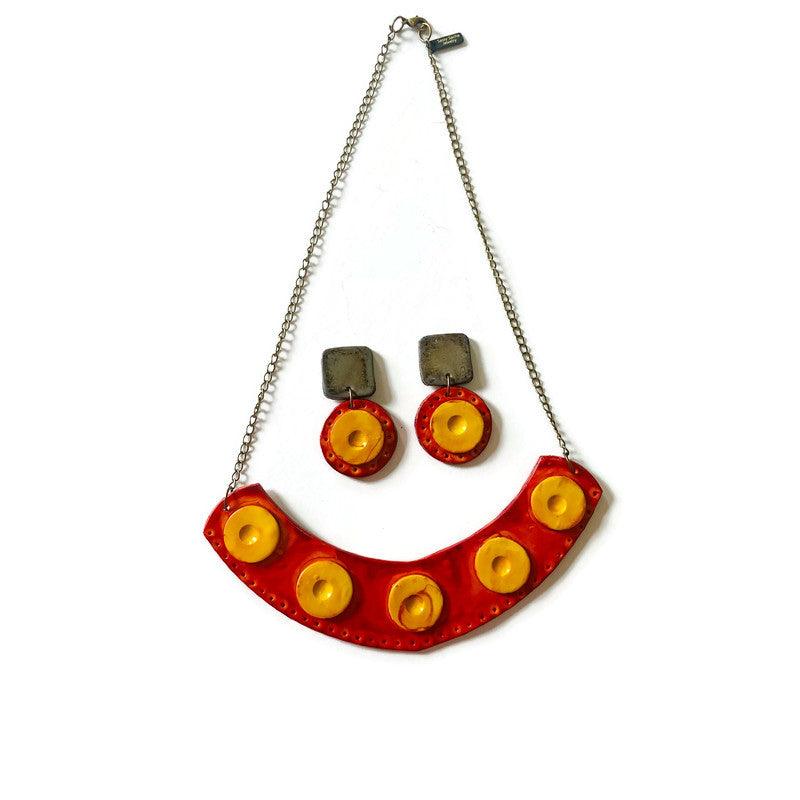 Rustic Statement Jewelry Set with Fall Colors
